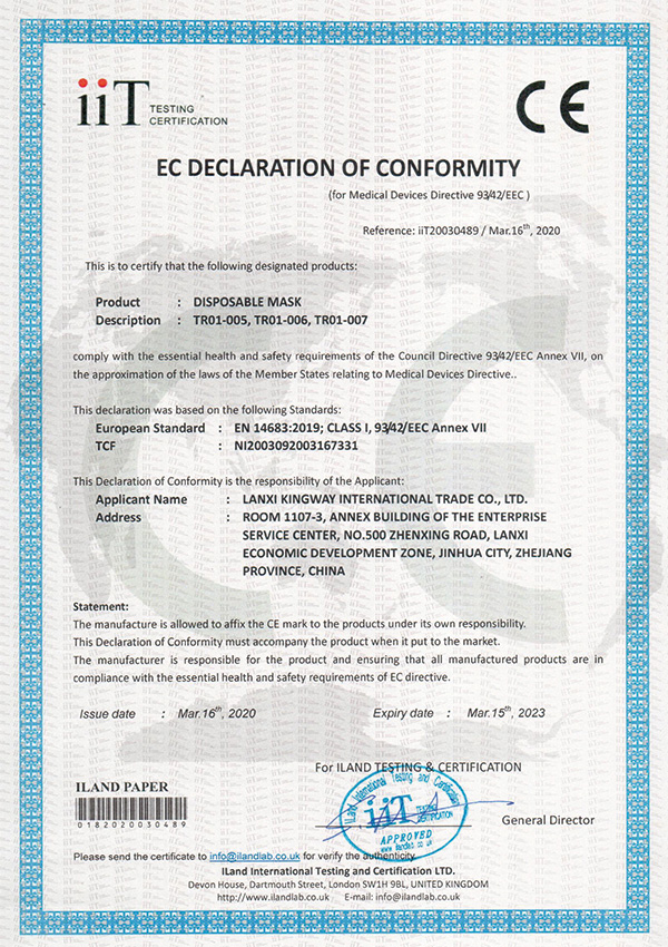 EC DECLARATION OF CONFORMITY